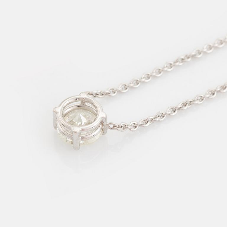 Collier, enstenshänge med briljantslipad diamant.