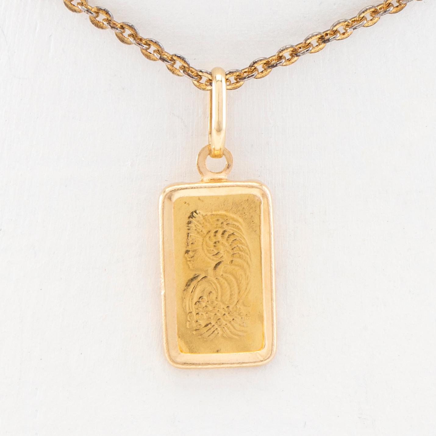 Suisse gold bar pendant hot sale