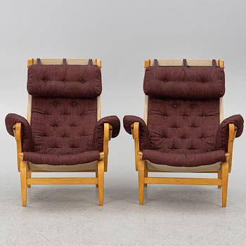 Bruno Mathsson, Armchairs, a pair, "Pernilla", Dux, late 20th century.