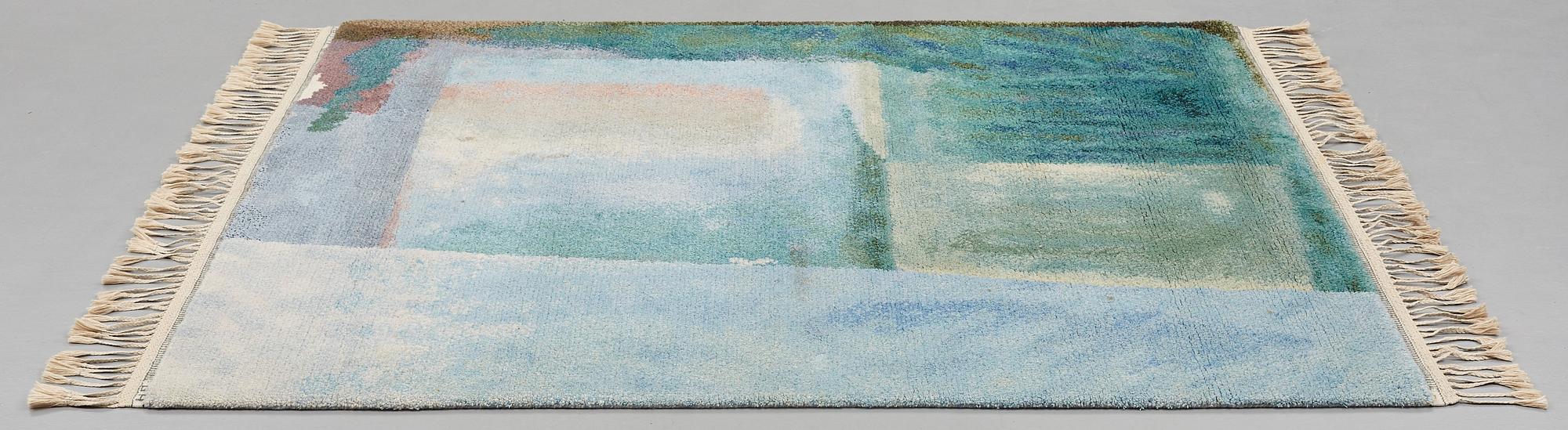 Gunilla Holmgren, MATTO, "Vattenspegling", knotted pile, ca 184 x 171 cm, signed AB MMF GH.