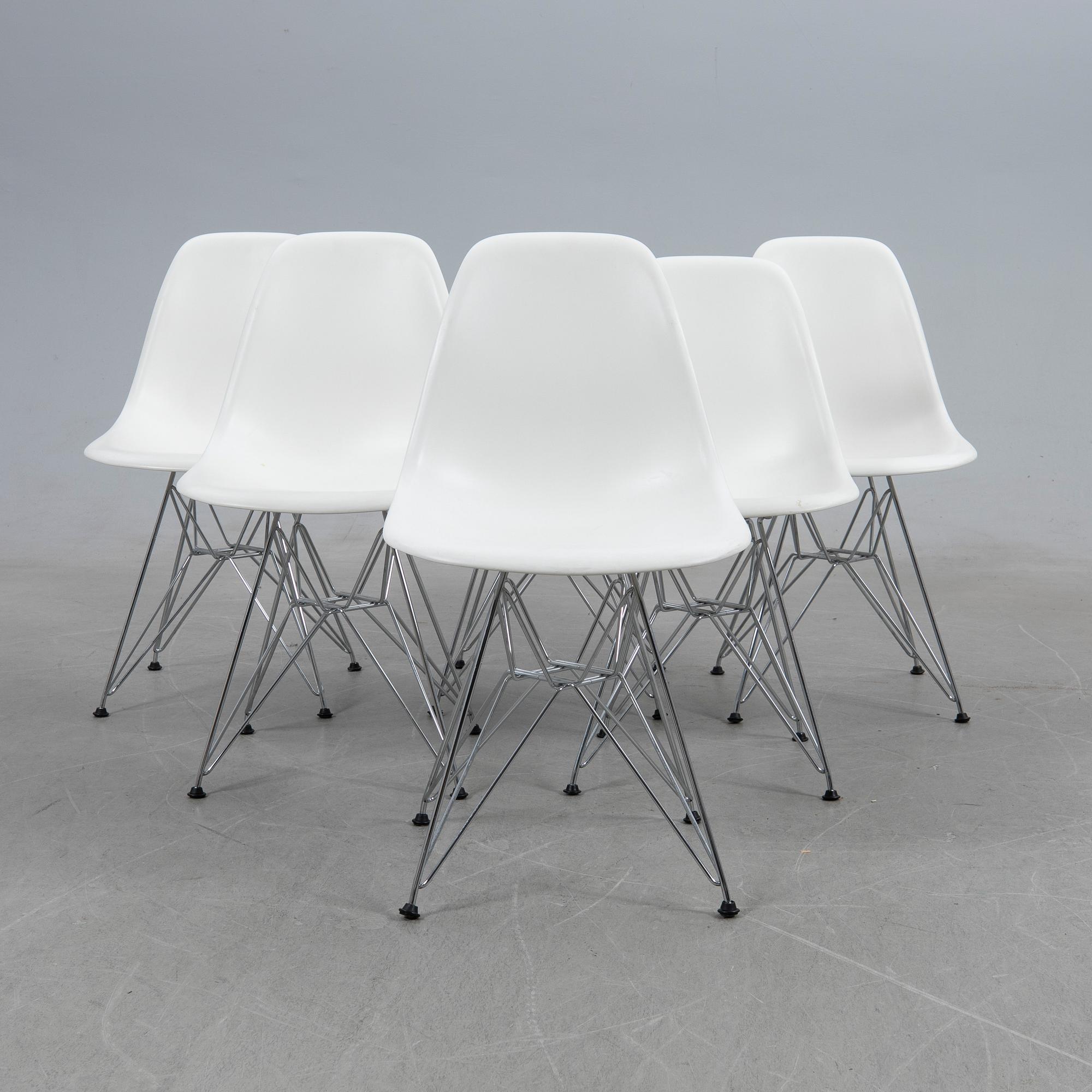 Charles & Ray Eames, chairs, 6 pcs, "Plastic chair DSR", Vitra, 2016.
