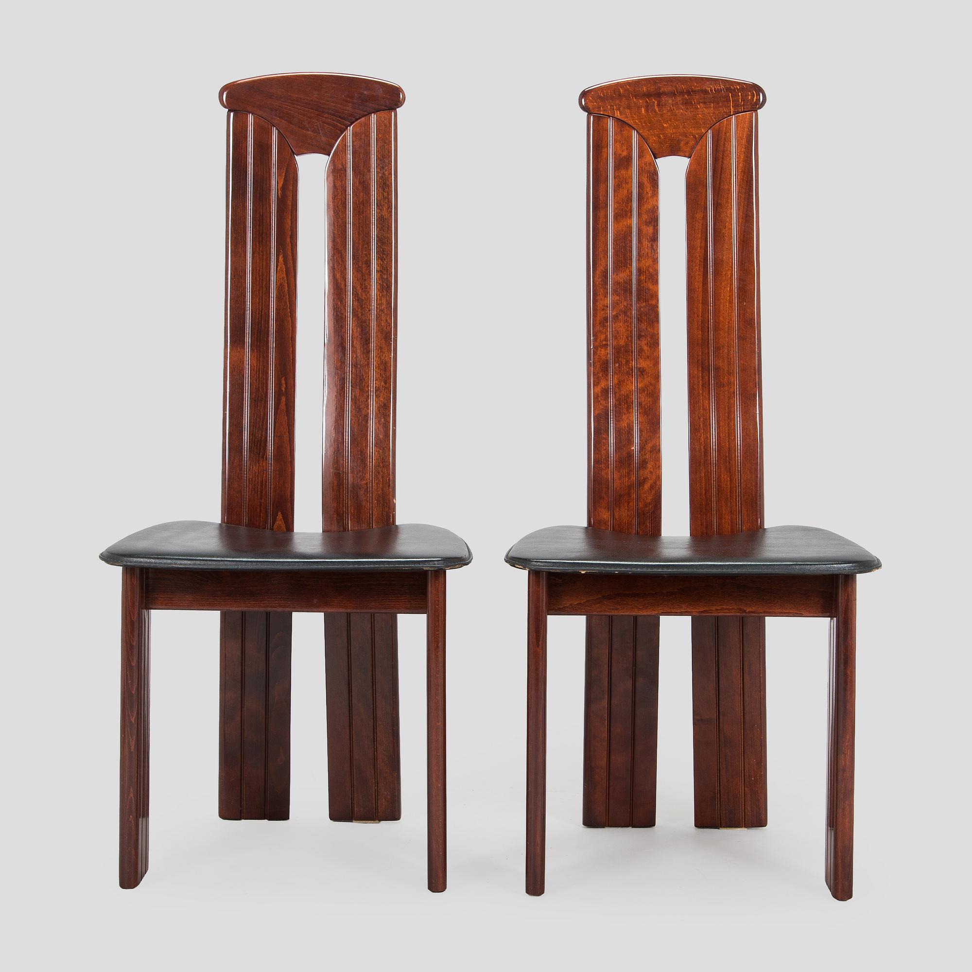 A set of eight dining chairs, Italy.