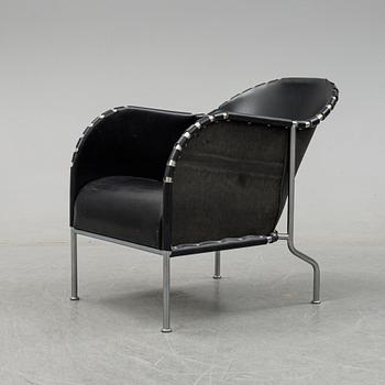 Mats Theselius, a 'Bruno' tubular steel and leather lounge chair, Källemo AB, designed in 1997.