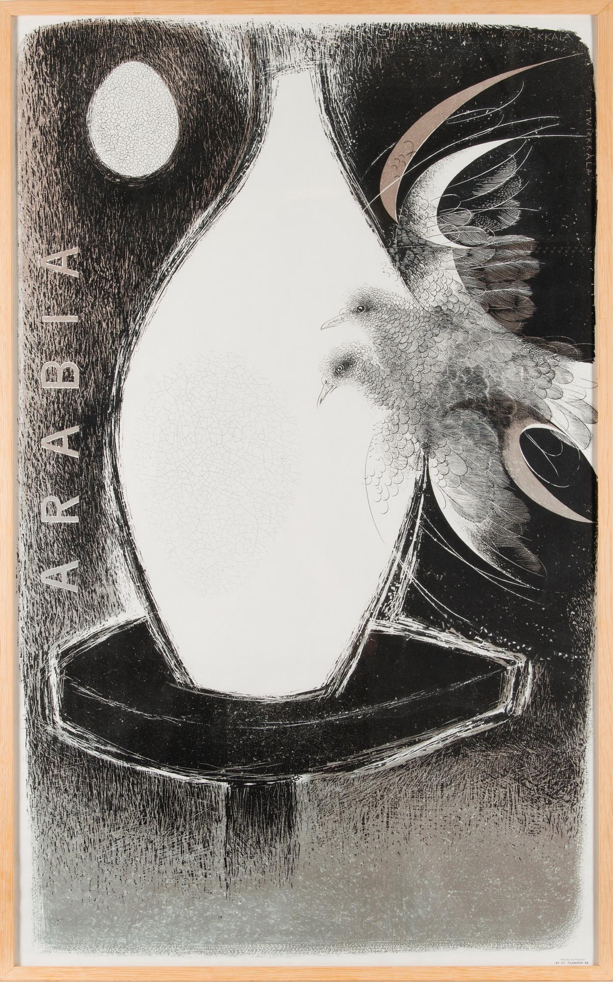 POSTER, litography, plate signed T. Wirkkala. Oy Tilgmann Ab, mid-20th century.