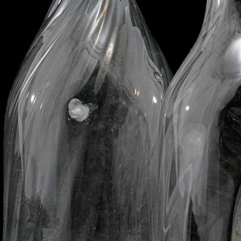 KARAFFER, 3 st, glas, 1800-tal.