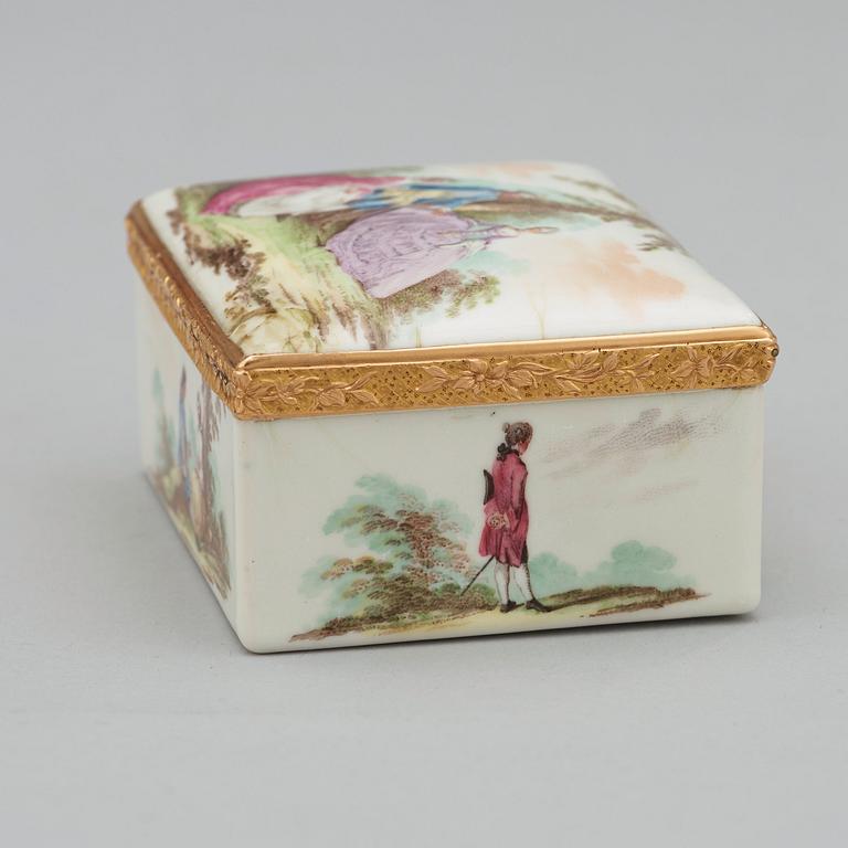 An 18th century enamel and copper snuff-box.