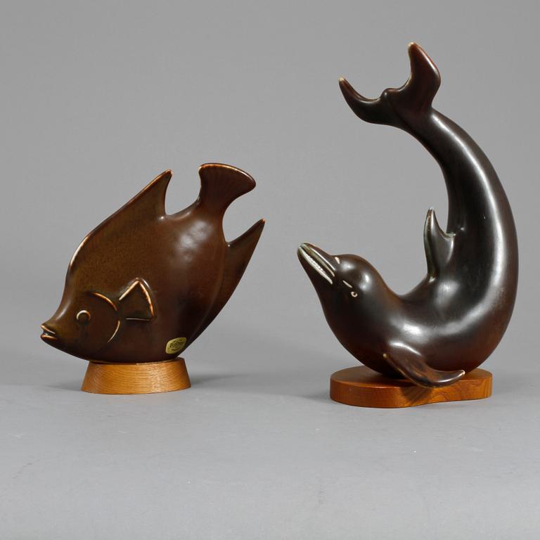 FIGURINER, 2 st, stengods, Gunnar Nylund, Rörstrand.