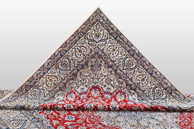 A carpet, Nain 9 LAA, part silk, ca 457 x 325 cm.