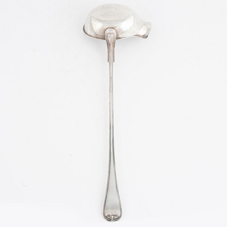 A Swedish 19th century silver plate soup ladle, mark of Carl Robert Carlström.