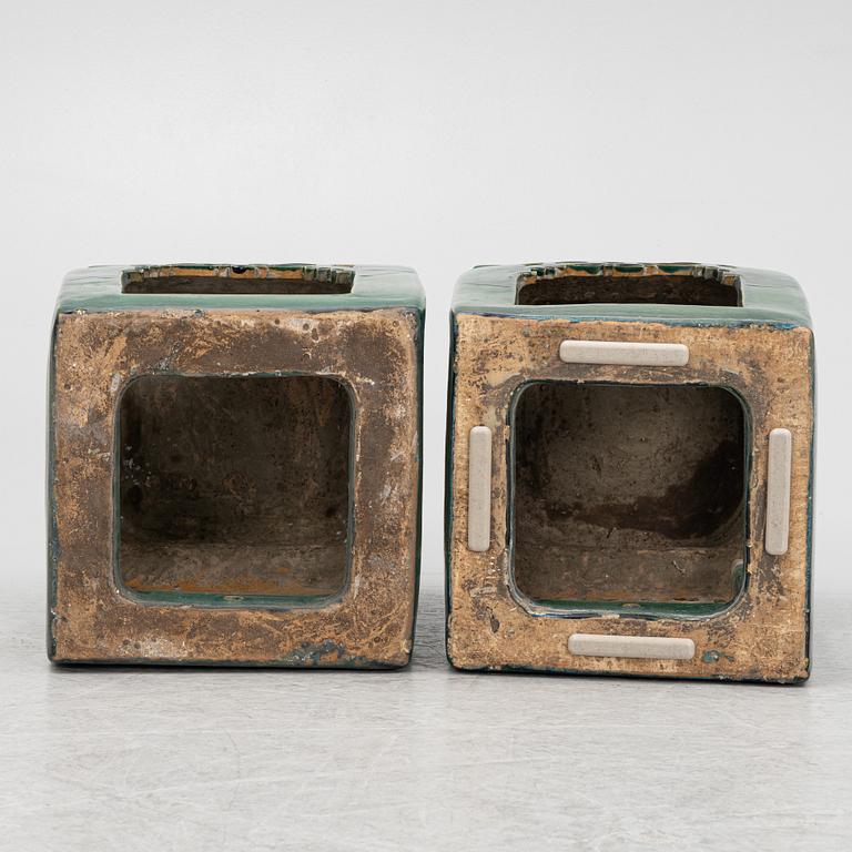 A pair of ceramic pedestals, China, 20th century.