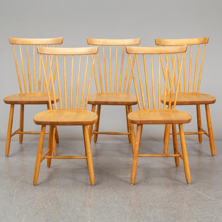 CARL MALMSTEN, stolar, 5 stycken, "Lilla Åland", 1960-tal.