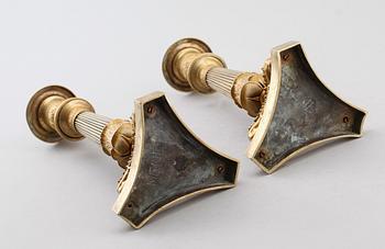 LJUSSTAKAR, 1 par, empirestil, 1800-tal.