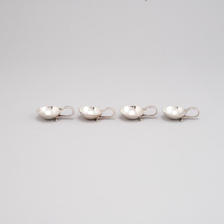 Four silver salt cellars from Georg Jensen.