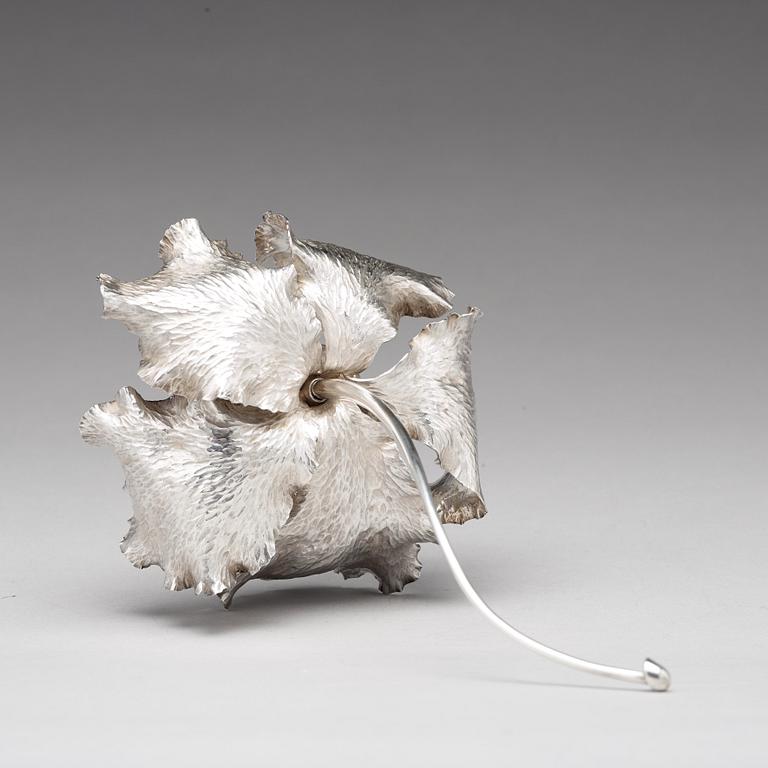 Kristian Nilsson, a sterling perfume flacon in the shape of an orchid, Stockholm 1981.