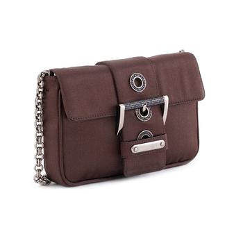 464. PRADA, a brown silkblend evening bag.