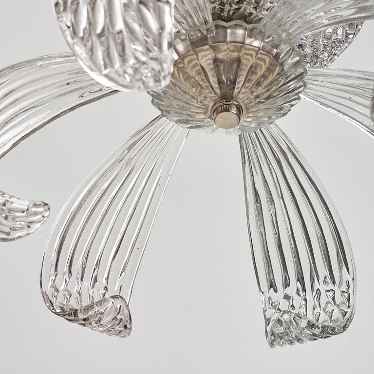 FRITZ KURTZ, a glass ceiling light, Orrefors, 1940's/50's.