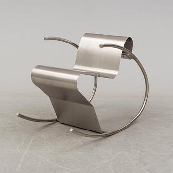 SIGURDUR GUSTAFSSON, a "Rock´n roll" stainless steel rocking chair, Källemo, Sweden post 1999.