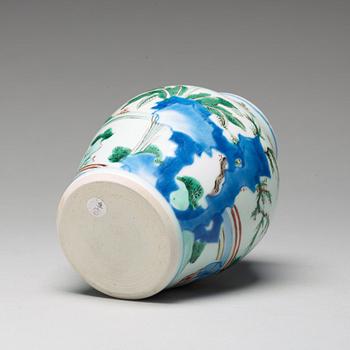 A Wucai Transitional jar, 17th Century.
