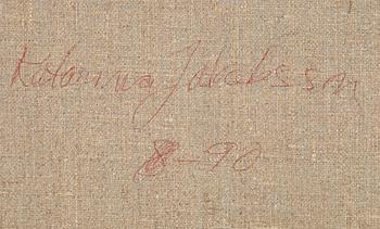 Katarina Jakobsson, olja på duk, signerad och daterad -90 a tergo.