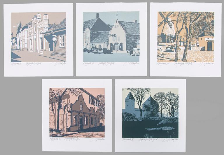 Illimar Paul, Grafikmapp med 10 blad, "Kuressaare", signerad.