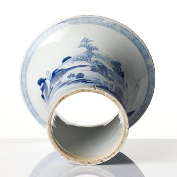 A blue and white porcelain fragment, Qing dynasty, Kangxi (1662-1722).
