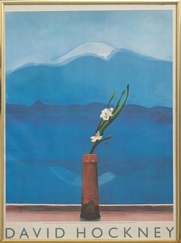 David Hockney · DAVID HOCKNEY, poster "Mt. Fuji and Flowers" 1972. The Metropolitan Museum of Art.