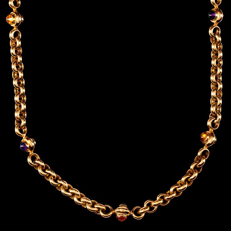 An Italian made amethyst and citrine necklace.