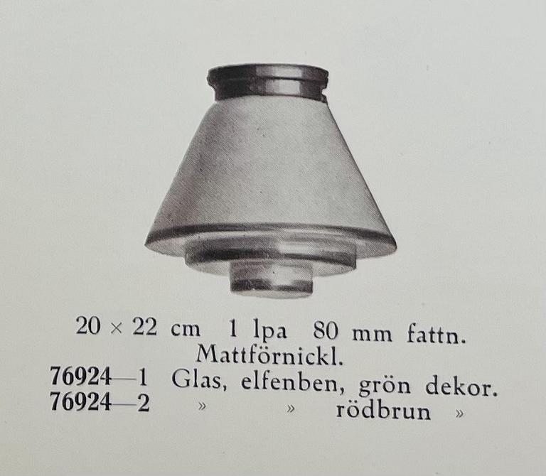 Cebe, a pair of ceiling lamps model "76924-1", Svalöv, 1930s/40s.