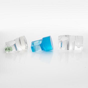 Siv Lagerström, three acrylic plastic rings, 1970s.