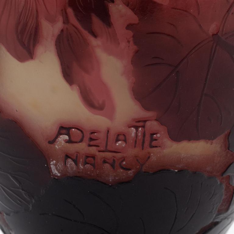 André Delatte, an Art Nouveau glass vase, Nancy, France, early 1900's.