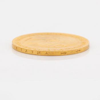 An Austrian gold coin, re-strike 100 Corona 1915.