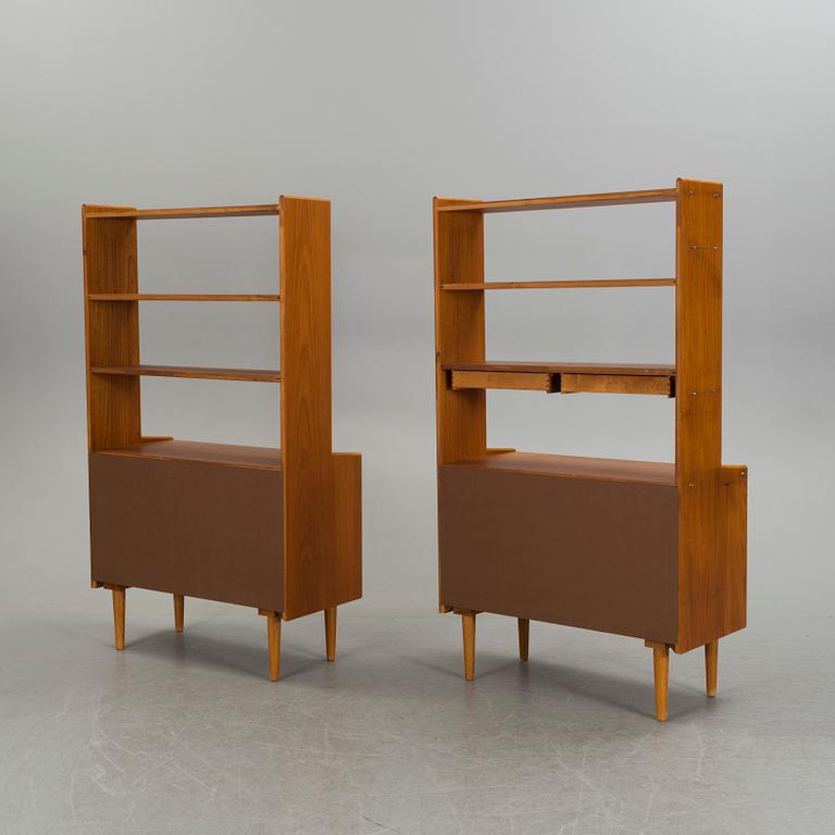 A teak and oak veneered shelf system, 1950's/60's.