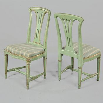 STOLAR, 2 st, gustaviansk modell, 1800-tal.