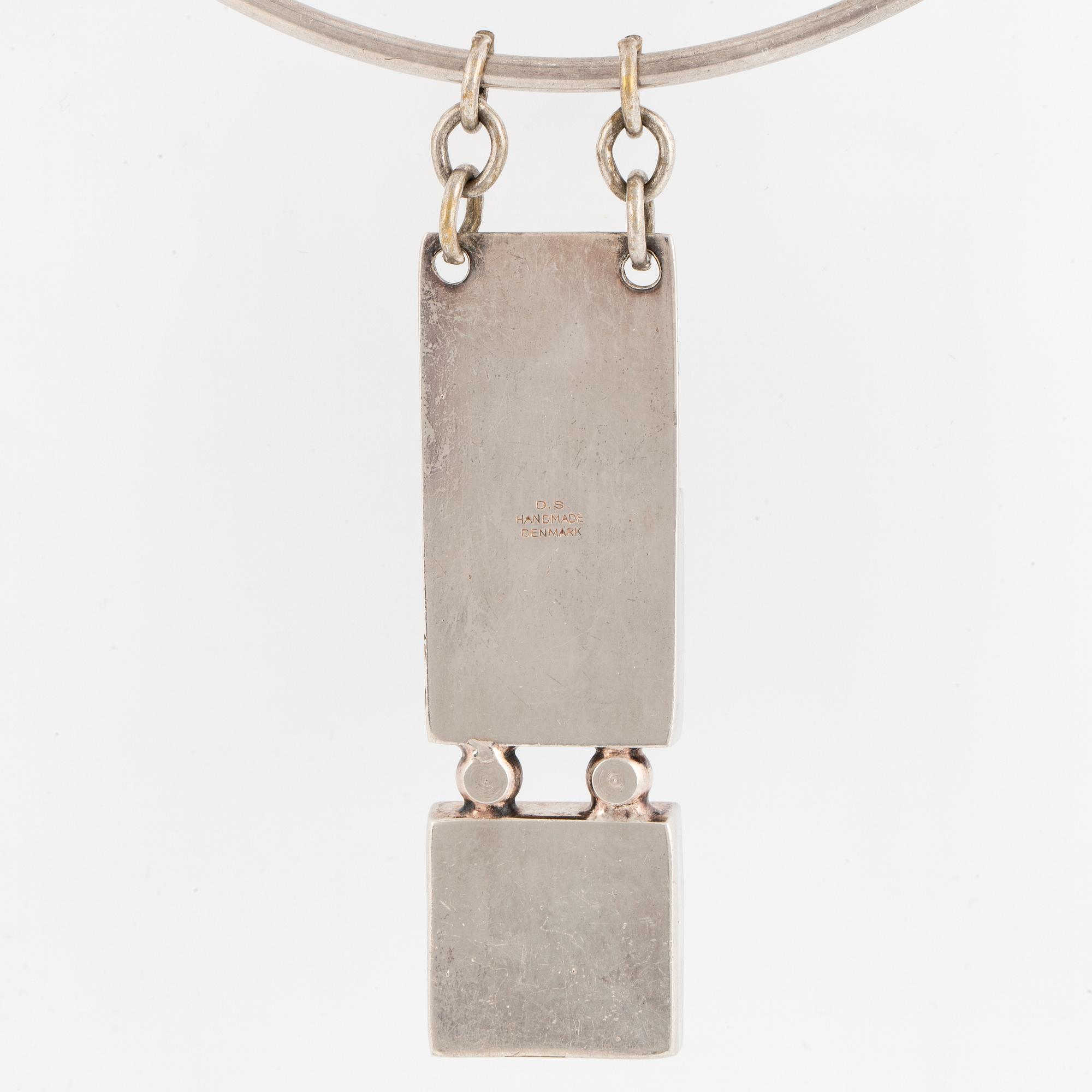 Necklace with pendant, D.S Denmark, silver with sodalite.