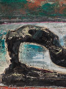 Ivor Abrahams, mixed media, signed and dated 1986.