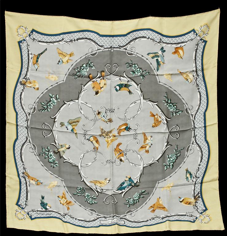 SCARF, jaquardvävt siden, "La Cle des Champs", design Françoise Façonnet, Hermés, 1900-tal.