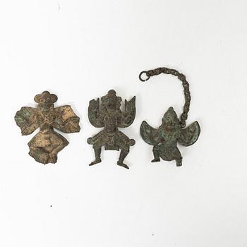 A group of six Indian metal figures, 20th century.
