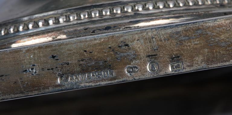 PARTI DIVERSE SILVER, 6 delar, Sverige, England mfl länder, bla stämpel från K. Andersson. 1800/1900-tal.