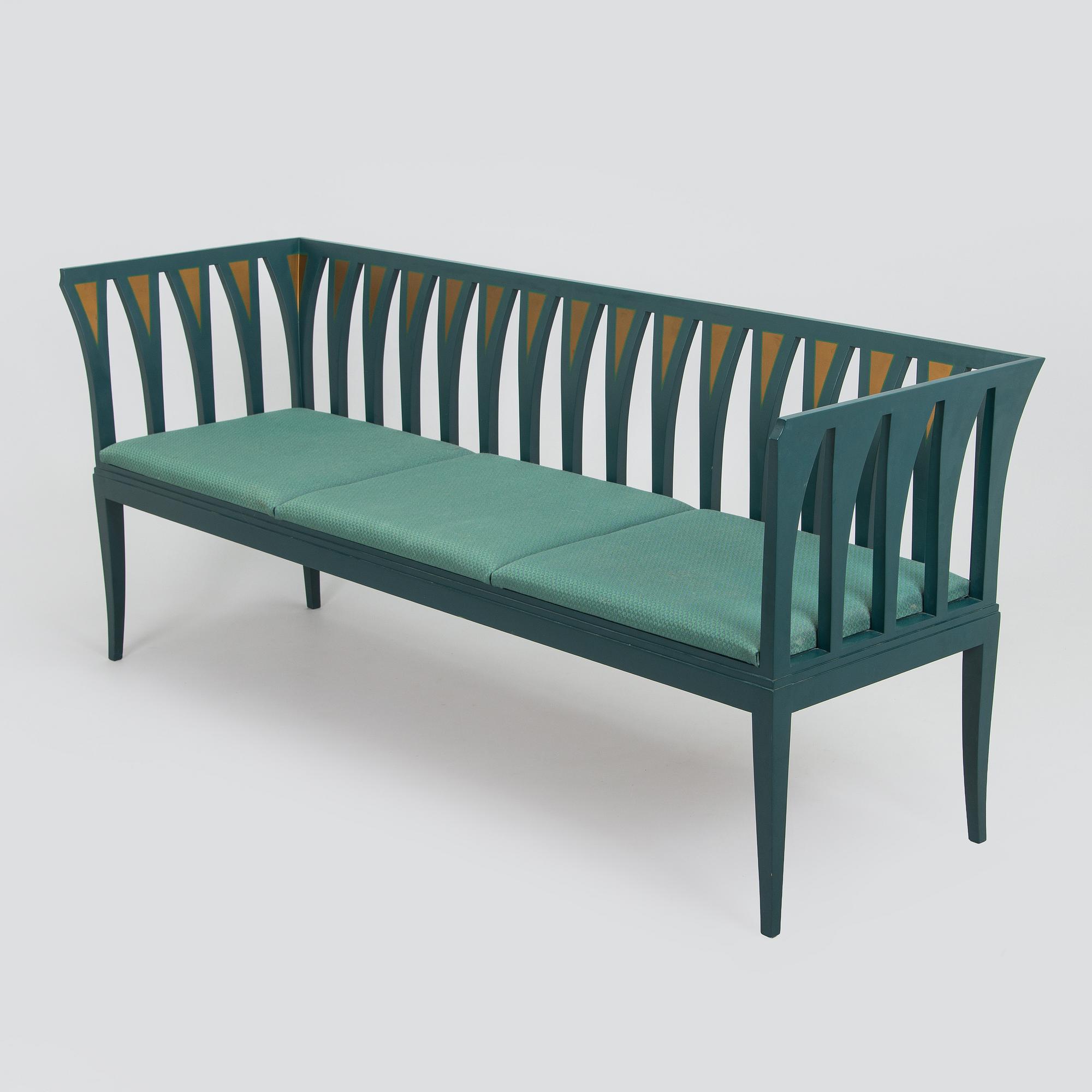 Eliel Saarinen, a “Blue Suite” sofa, Adelta, Finland. Model designed 1929 for Saarinen House, Cranbrook.
