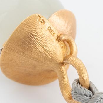 Ole Lynggaard, Charlotte Lynggaard, "Lotus" pendant, 18K gold with moonstone and brilliant cut diamonds.