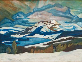 343. Helmer Osslund, Winter landscape from the north of Sweden.