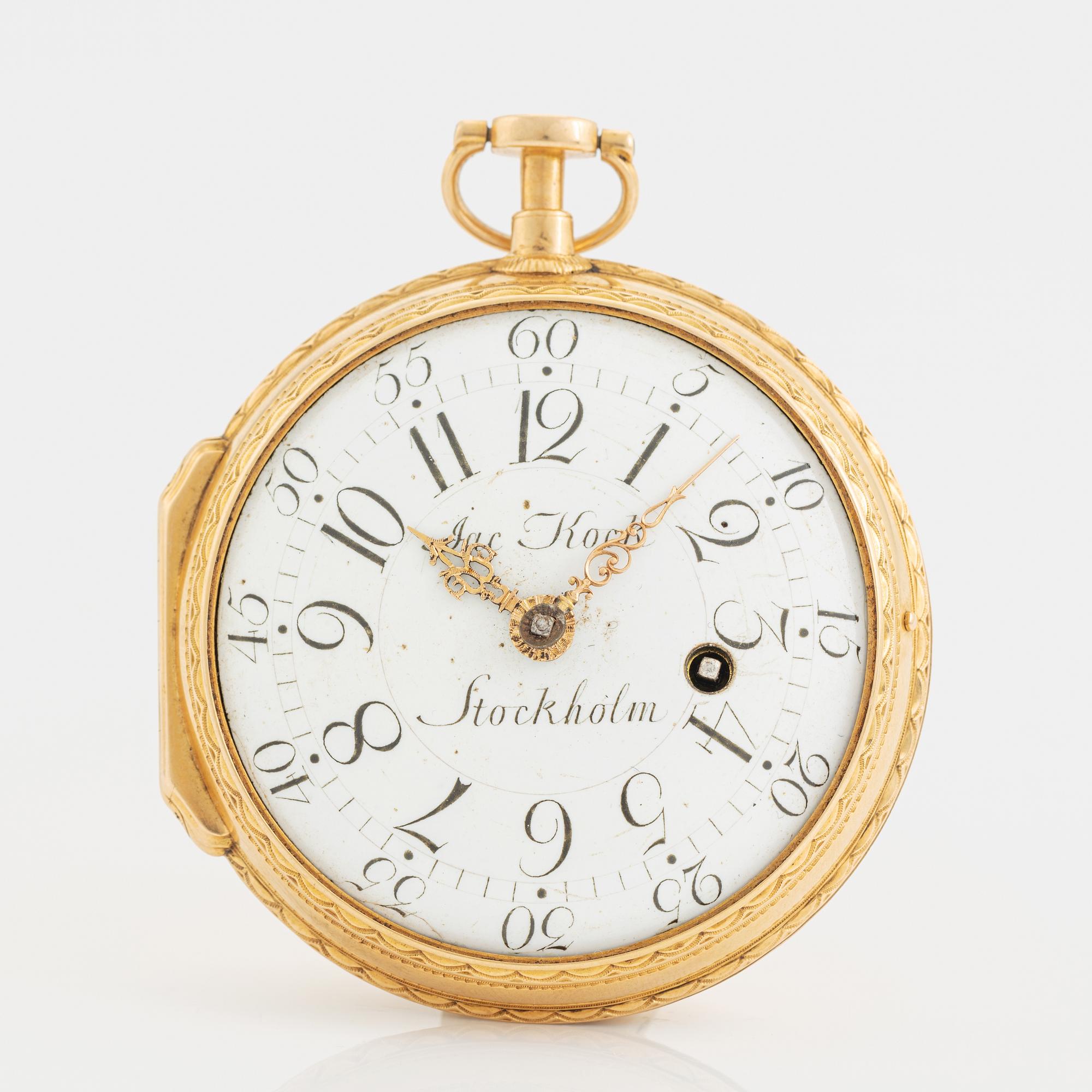 Jacob Kock, (1737-1805) Stockholm, pocket watch, 54 mm.