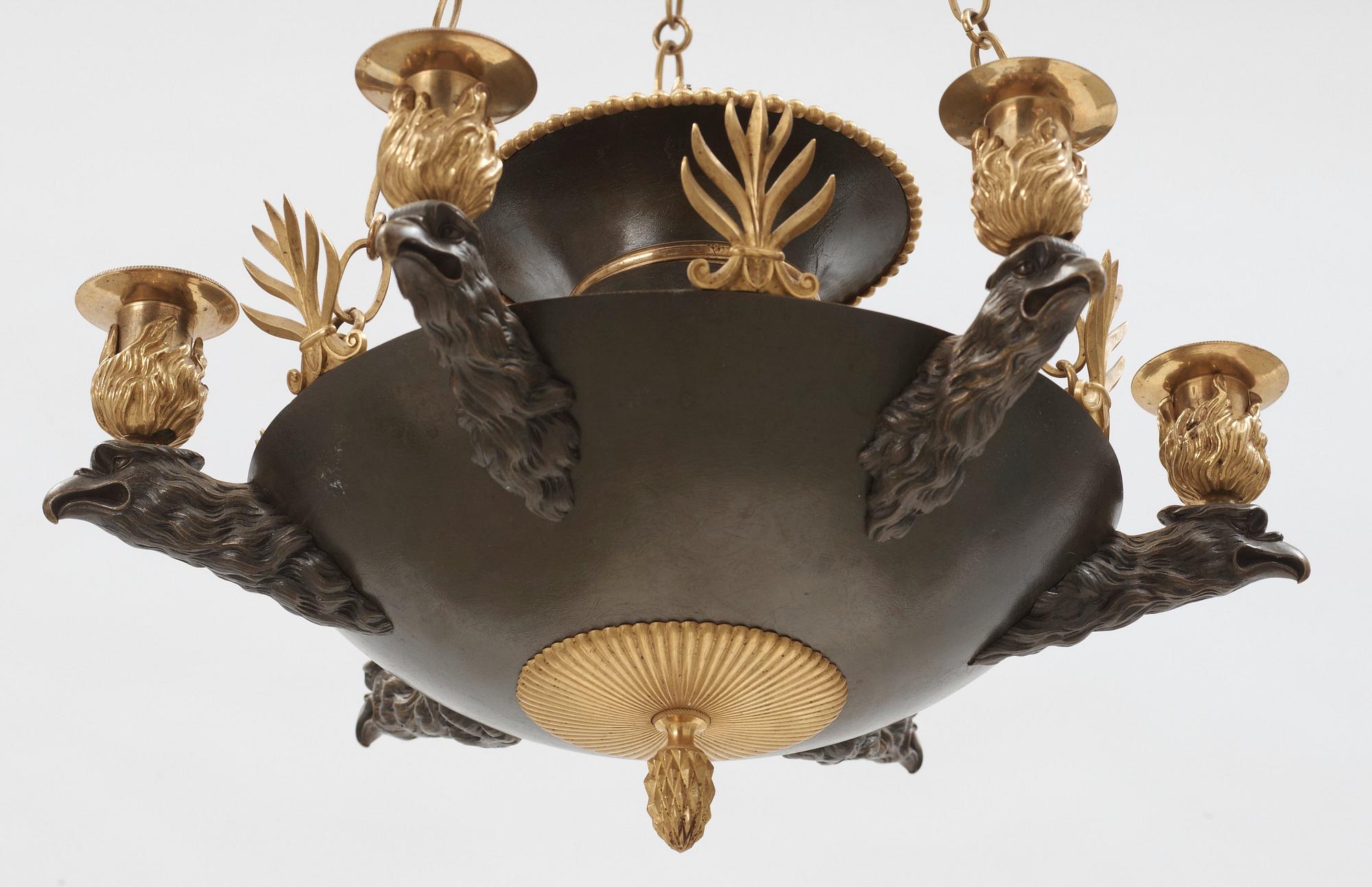 AMPEL, för sex ljus. Sverige, 1800-talets första hälft. Empire.