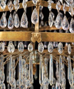 A late Gustavian circa 1800 seven-light chandelier.