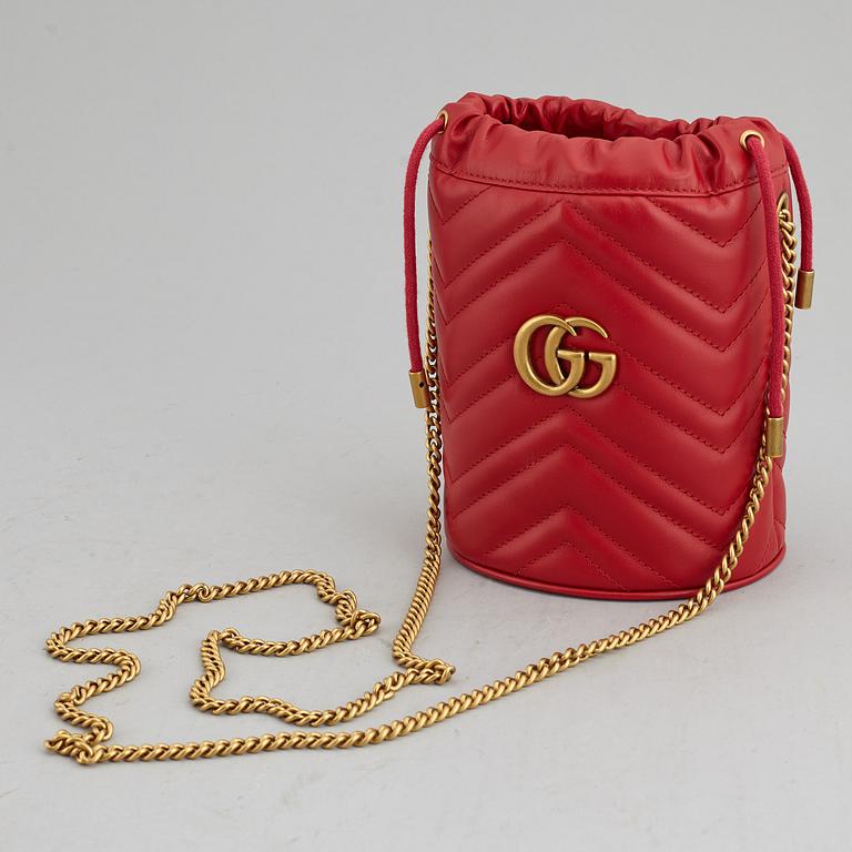 GUCCI, 'Marmont leather bucket bag'.