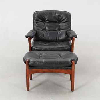 Fåtölj med fotpall G-möbel 1970-tal.