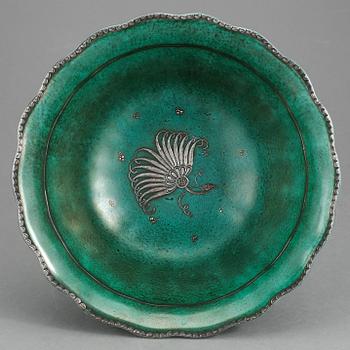 SKÅL, flintgods, Wilhelm Kåge, Argenta, Gustavsberg, 1950-tal.