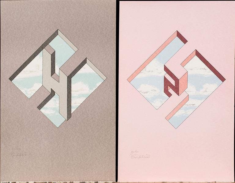 OSCAR REUTERSVÄRD, a set of 10 lithogaphs in colours signed and numbered.