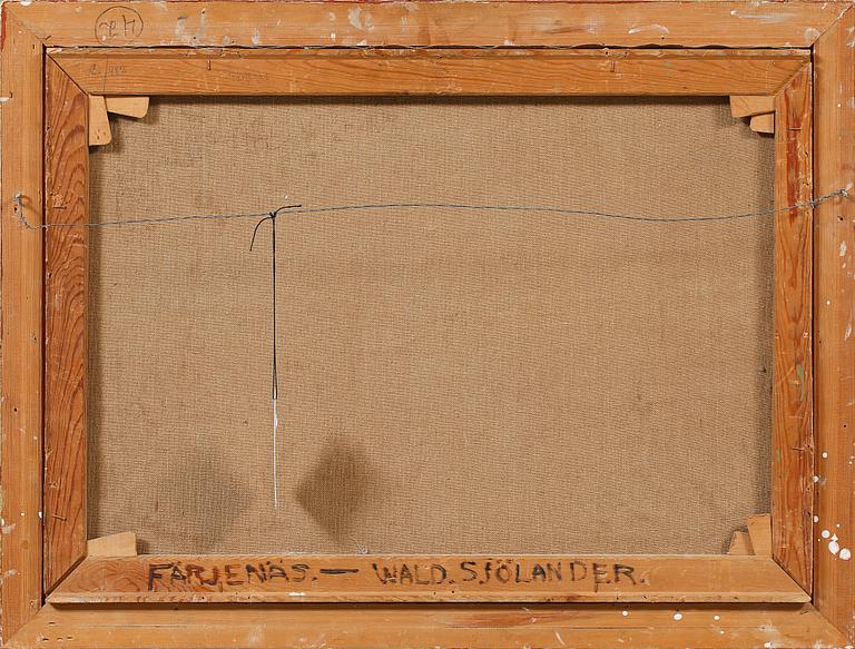 WALDEMAR SJÖLANDER, olja på duk, monogramsignerad.