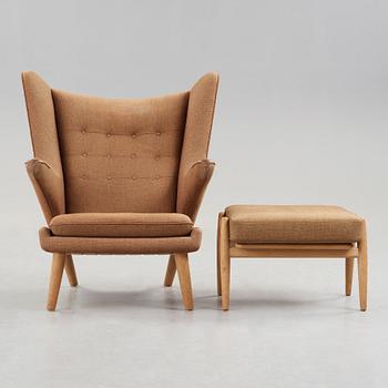 Hans J. Wegner, a "Papa bear" easy chair by AP-stolen and ottoman by Getama, Denmark 1950-60's.